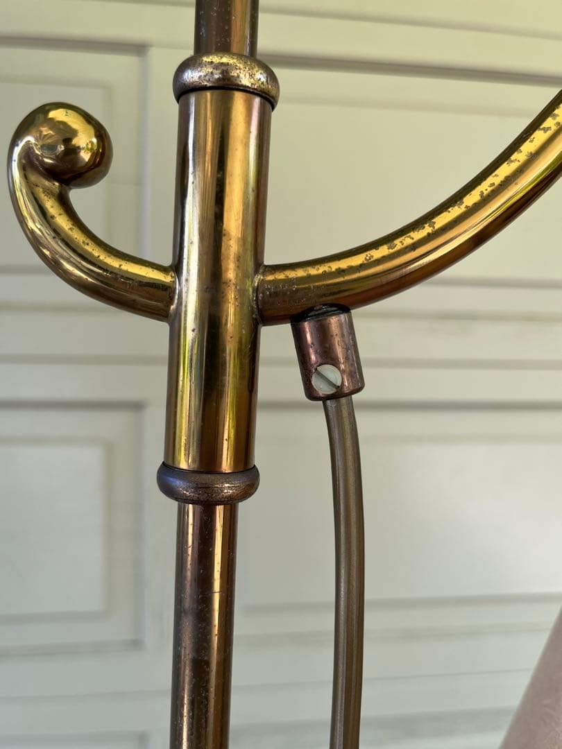 ぱせり　真鍮フロアライトクラシック 狩猟画 ランプシェード