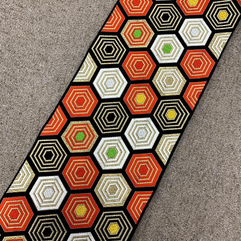 602ag14□七五三 七歳 セミアンティーク 女児 着物&袋帯 鶴 丸文□