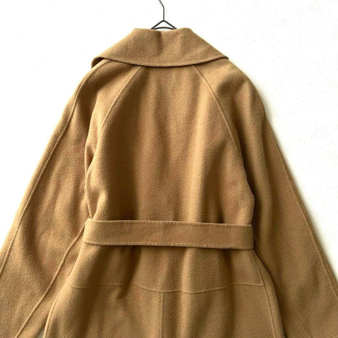 2963Z 美品 アナイ ロングリバーコート ベルト付き ウール キャメル S