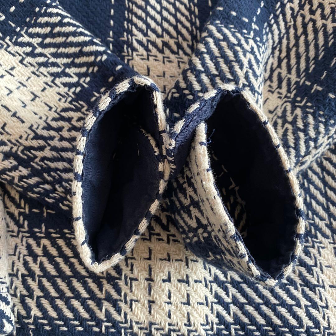 ワックスロンドン　wax london オーバーシャツ　ネイビー　ホワイト