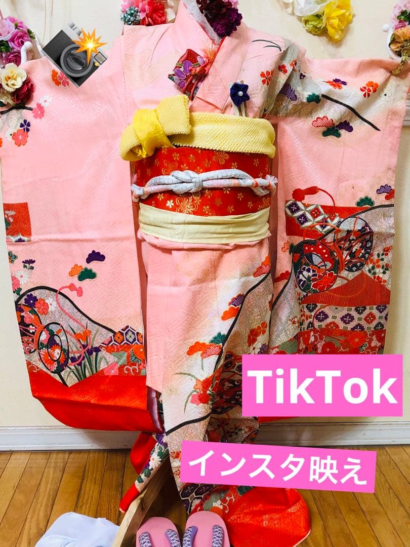 7歳完全フルセット⭐︎可愛いピンク系⭐︎ 太鼓花々金彩煌びやか際立つ逸品