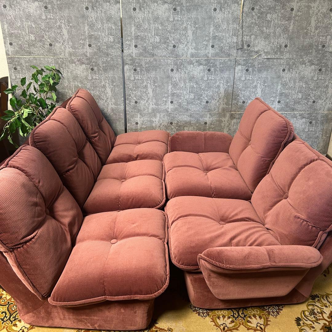 ꧁レトロ家具꧂5Pローソファセット アーム 肘置き 肘掛け いす イス 椅子