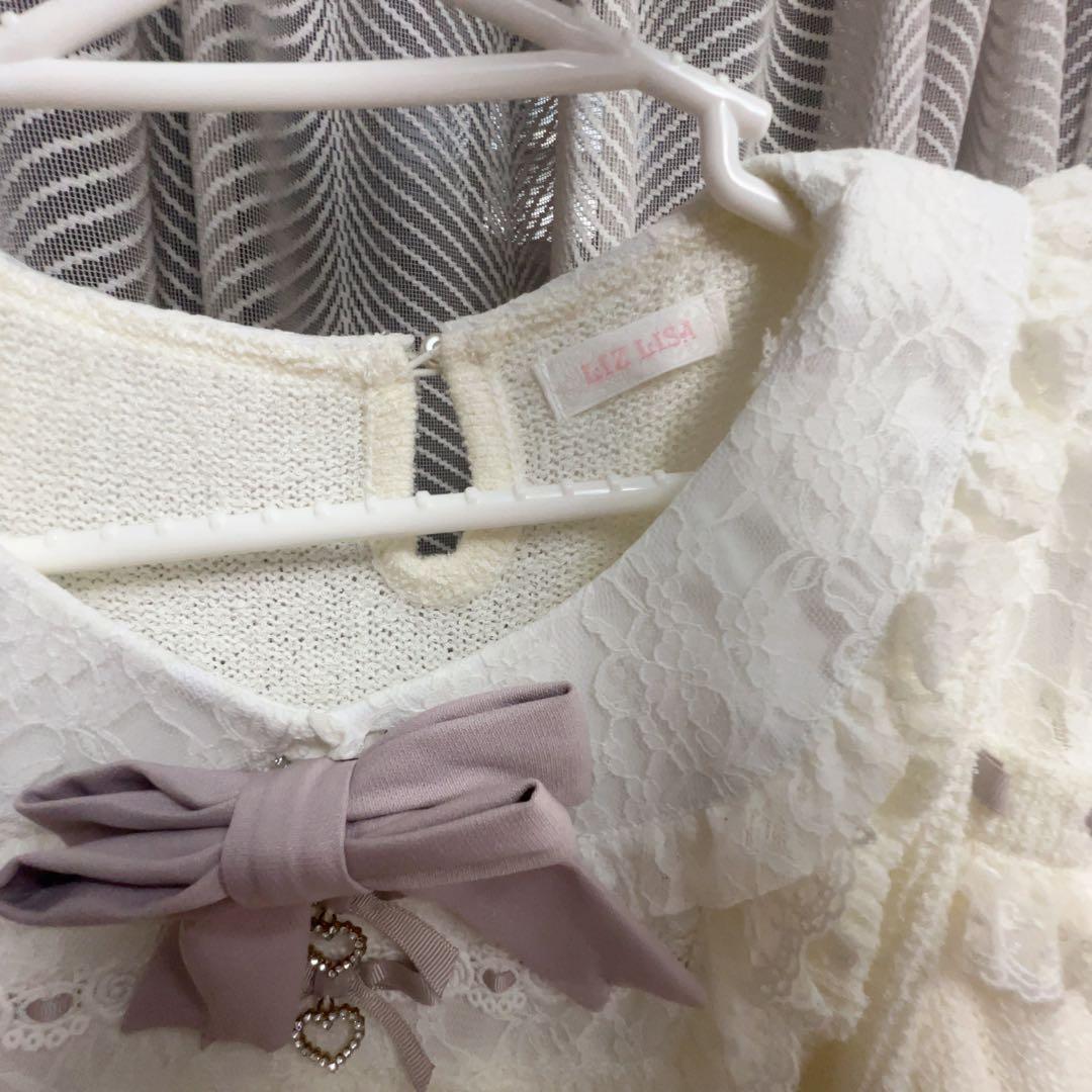 スクエアヨークフリルニット トップス LIZLISA