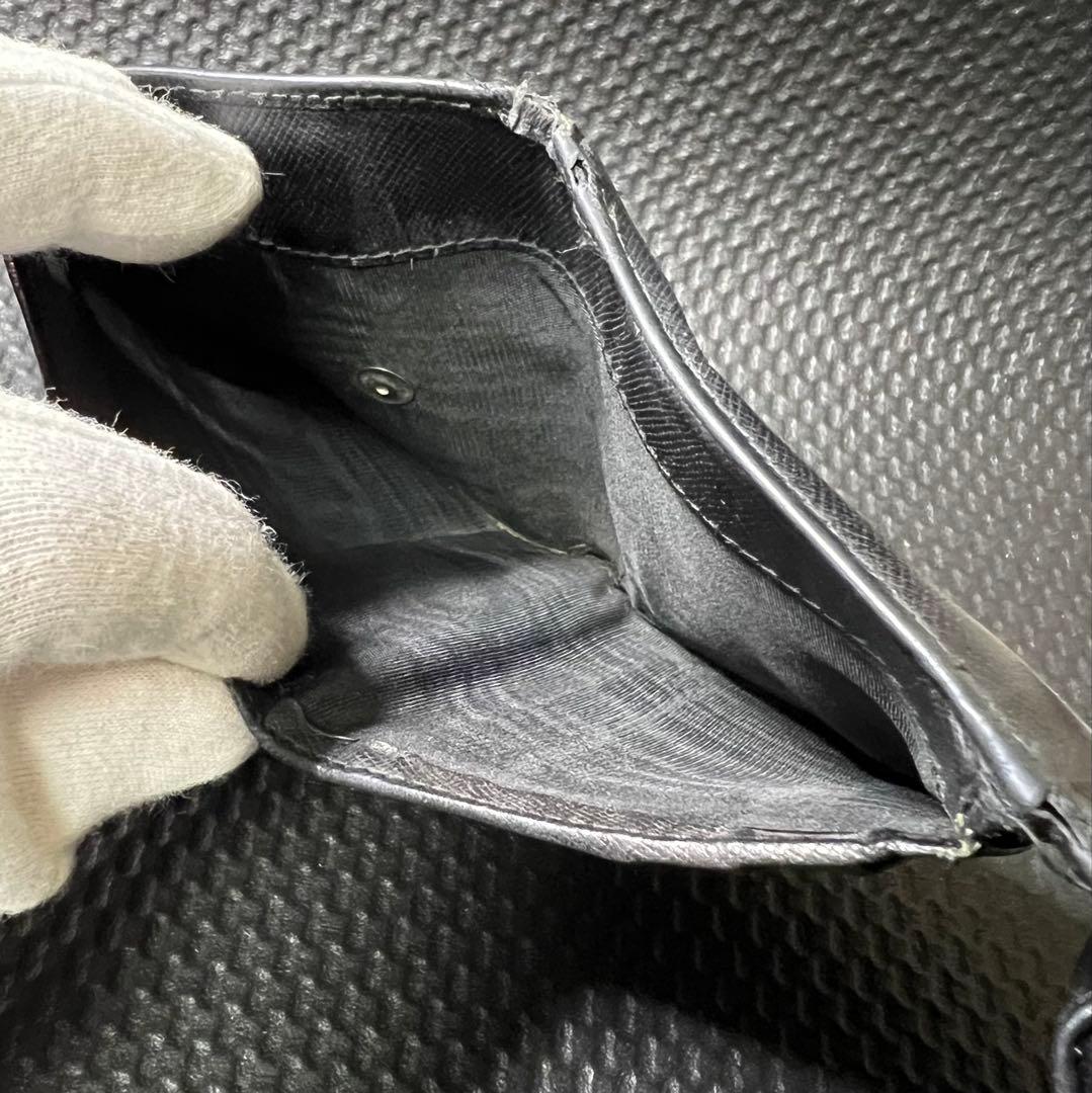 PRADA/プラダ☆コンパクトウォレット☆サフィアーノレザー☆三角ロゴ☆ブラック