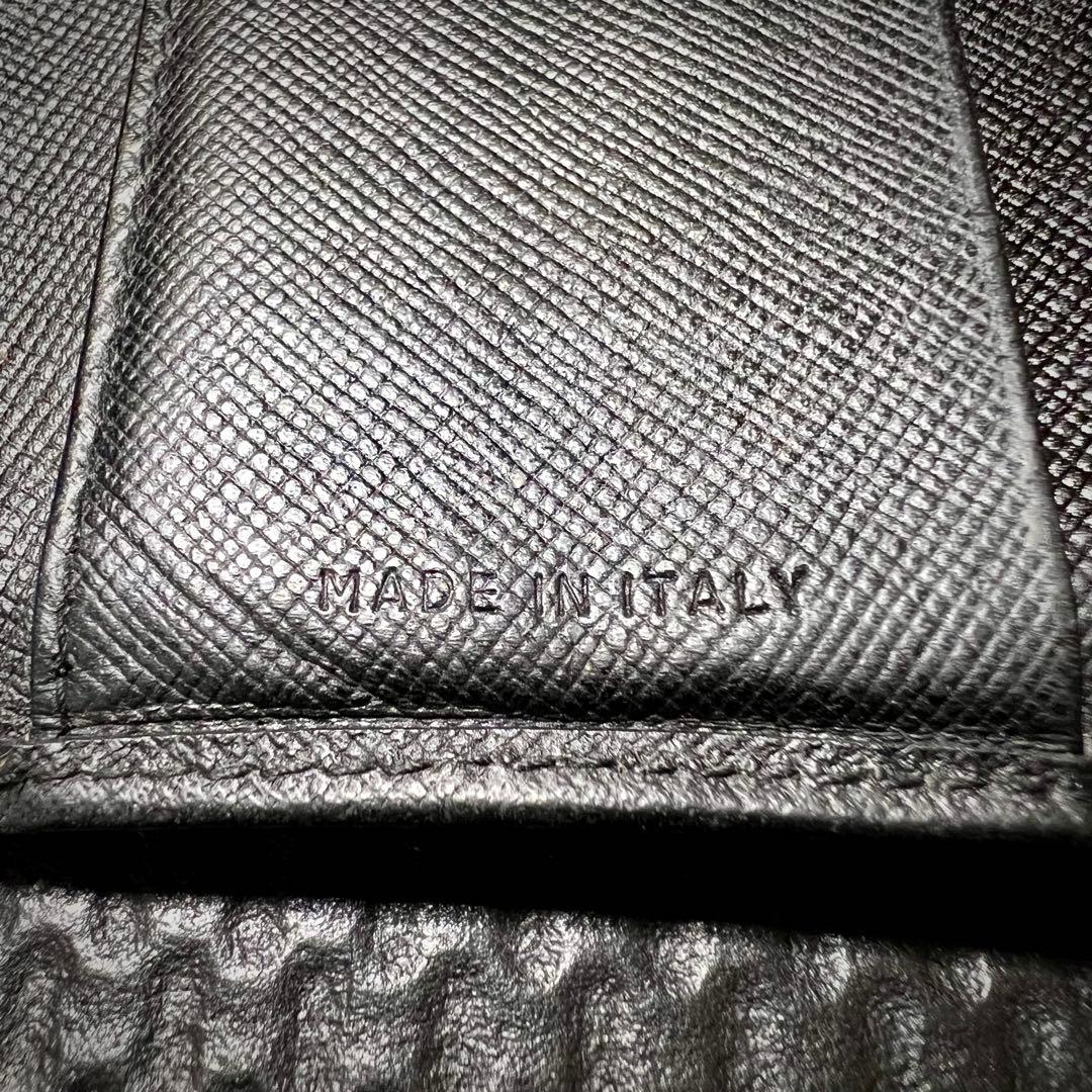 PRADA/プラダ☆コンパクトウォレット☆サフィアーノレザー☆三角ロゴ☆ブラック