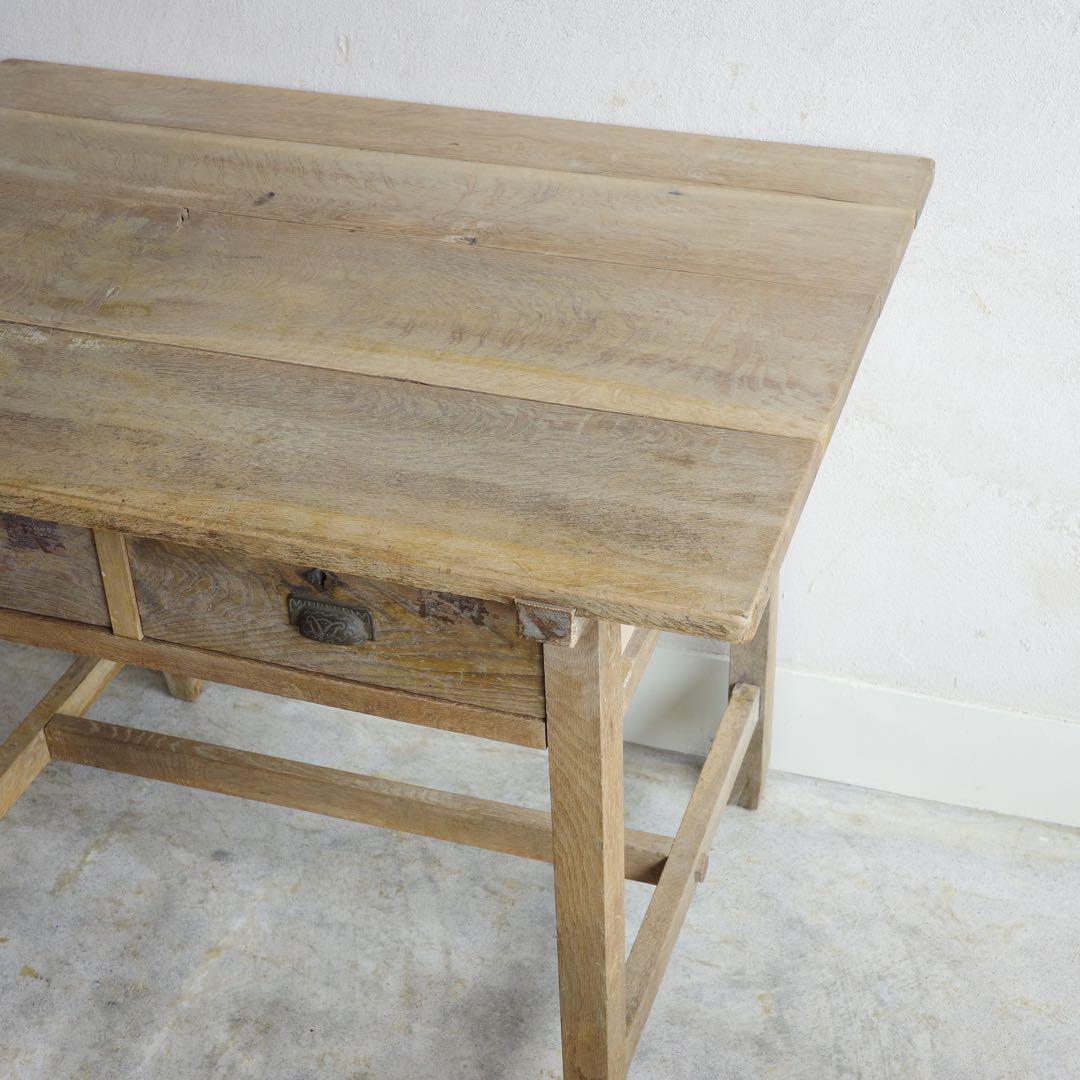 さらにお値下げ致しました！古い作業台　テーブル　引出し２杯　アンティーク