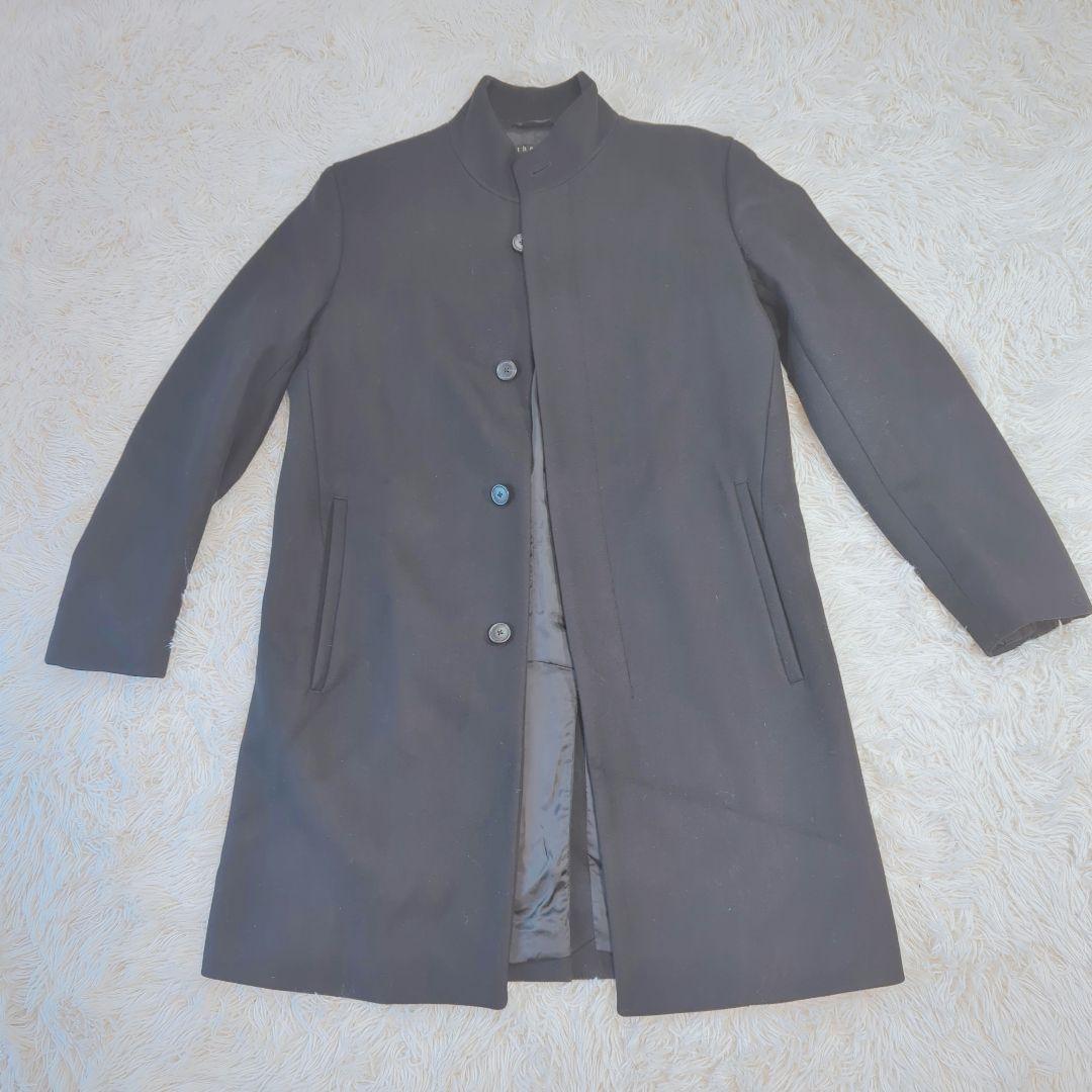Theory セオリー スタンドカラー コート ブラック　ウール　カシミヤ混 S