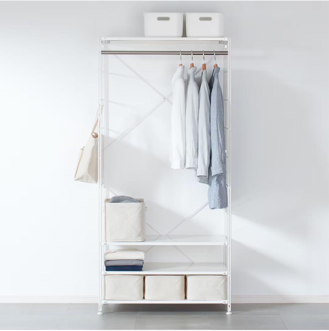 無印良品　スチールユニットシェルフワードローブセット