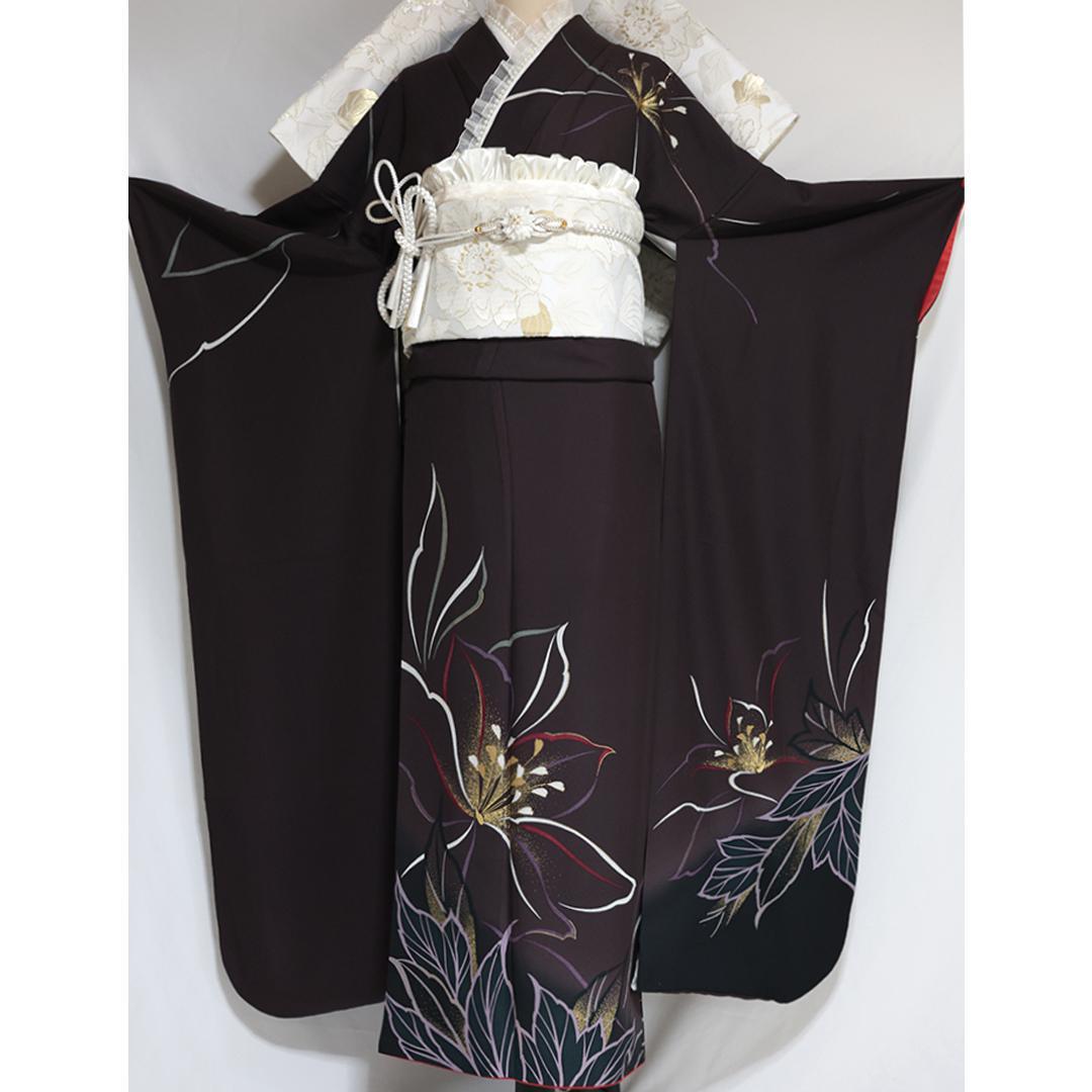 振袖6点セット♦丈169cm帯新品帯締め帯揚げフルセット成人式YO01