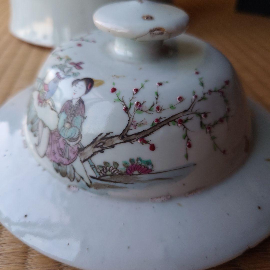 中国 陶器製の壺 蓋付き 箱アリ