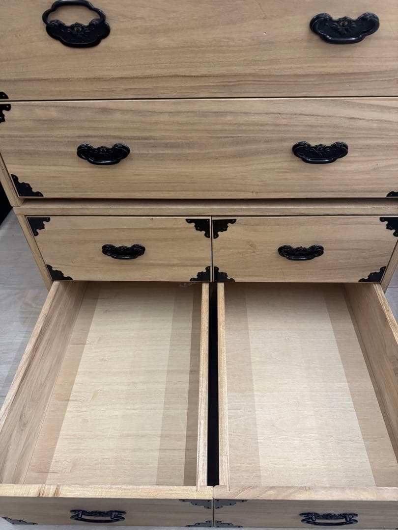 和風木製チェスト 4段　桐タンス