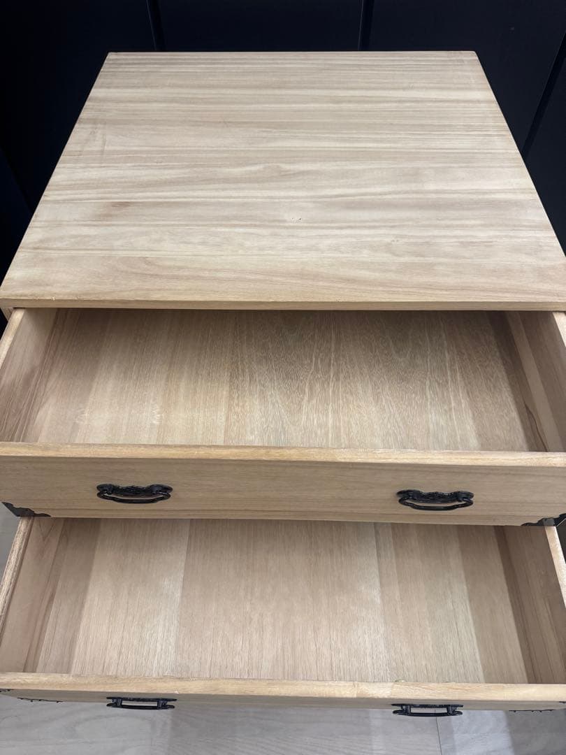 和風木製チェスト 4段　桐タンス