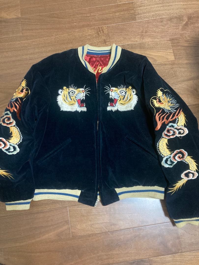 東洋エンタープライズ　別珍　スカジャン　M 鷹　虎　日本地図