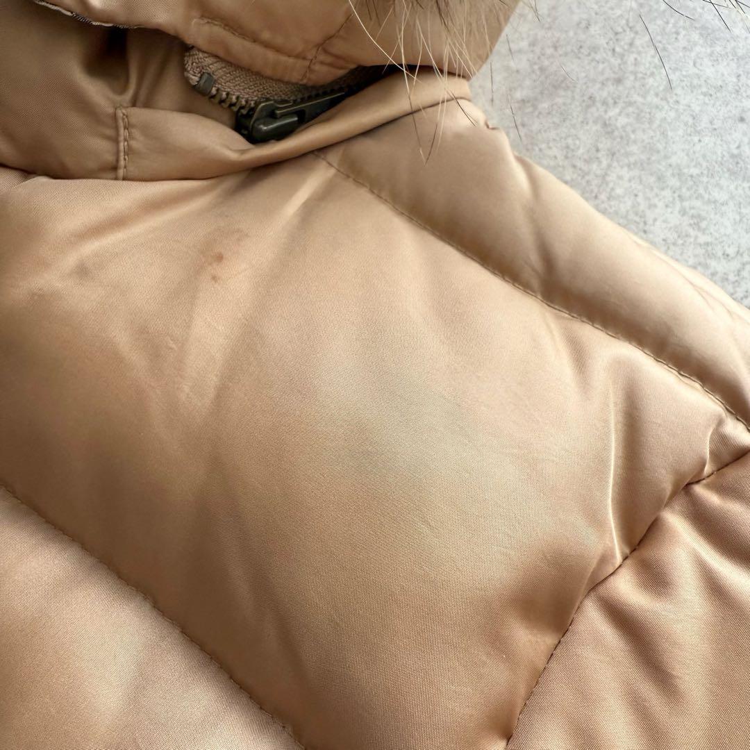 バーバリーブルーレーベル　ダウンジャケット　茶　ノバチェック　ファー　38