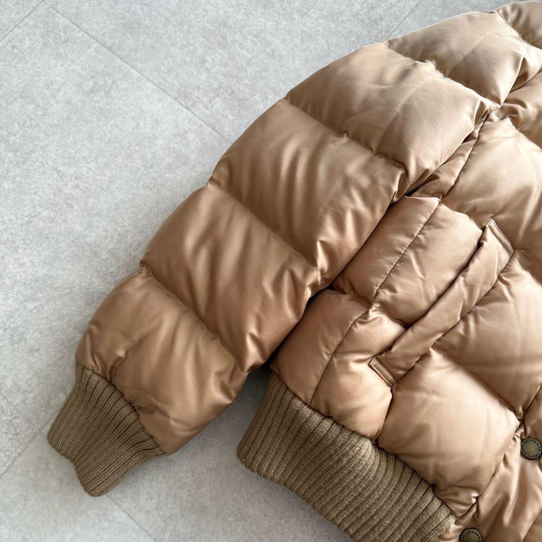 バーバリーブルーレーベル　ダウンジャケット　茶　ノバチェック　ファー　38