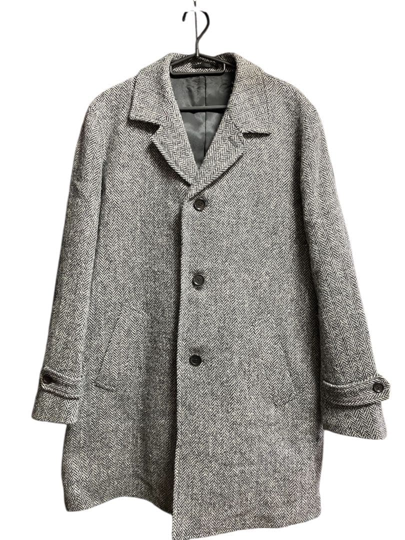 Harris Tweed ハリスツイード　ヘリンボーン　ウール　チェスターコート