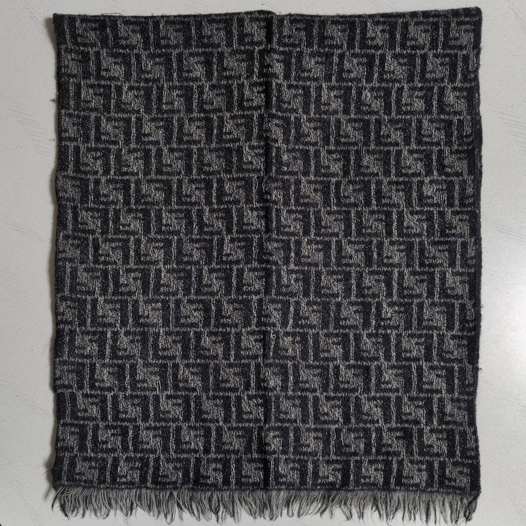 FENDI ズッカ柄 マフラー ストール 総柄 グレー ウール100%