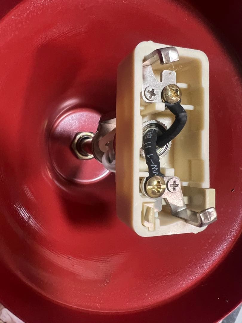 ELUX ペンダントライト 赤 37cm 電球付きインダストリアルホーロー風照明