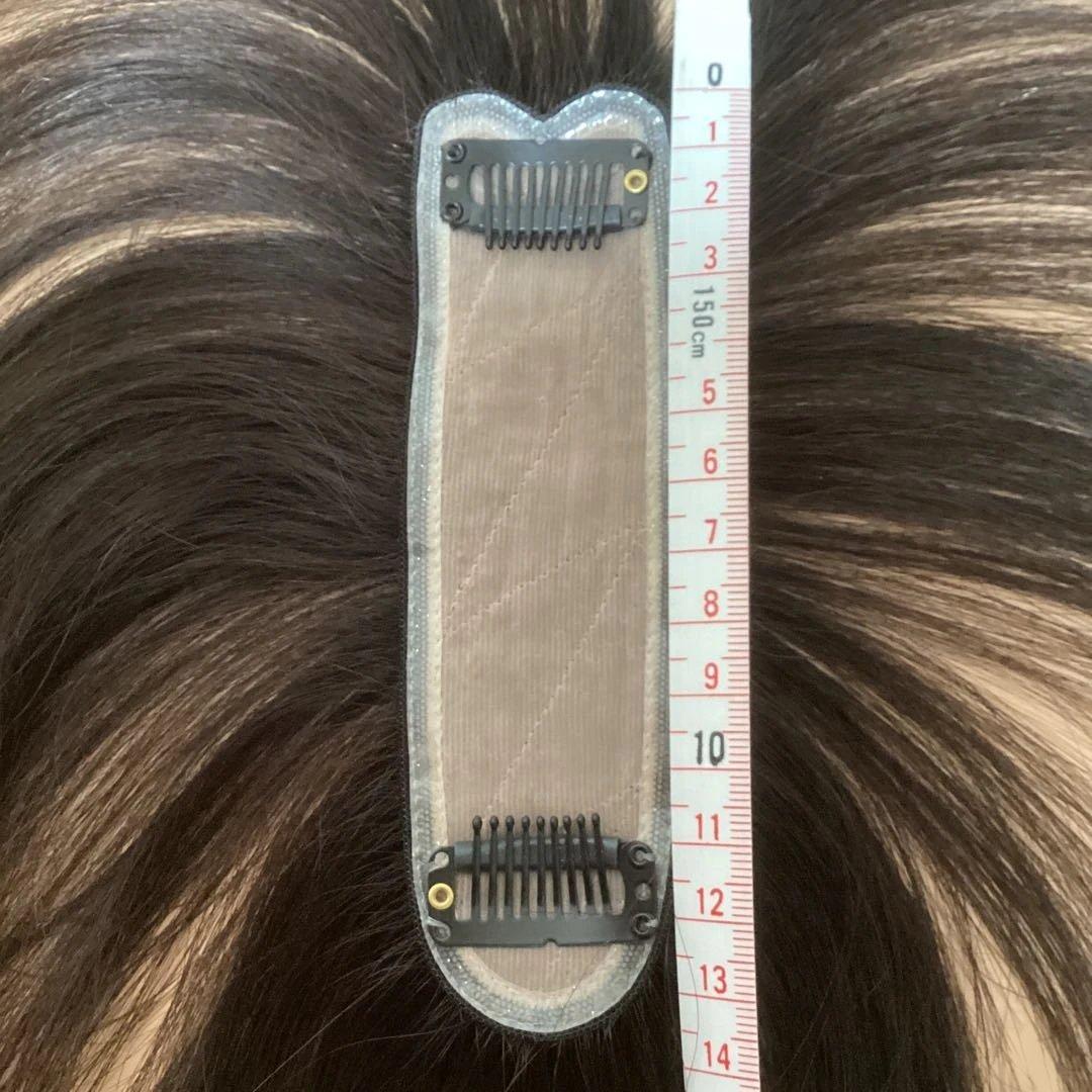 【超美品】フラッティス　人毛100%まるっとカバーピース　ロング　ダークブラウン