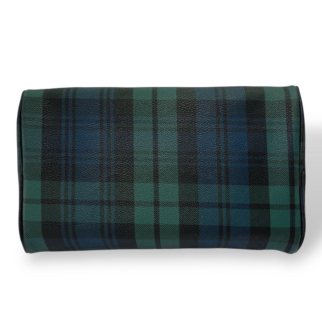 美品　オールド　ポロラルフローレン　ミニボストン　ハンドバッグ　チェック柄　緑