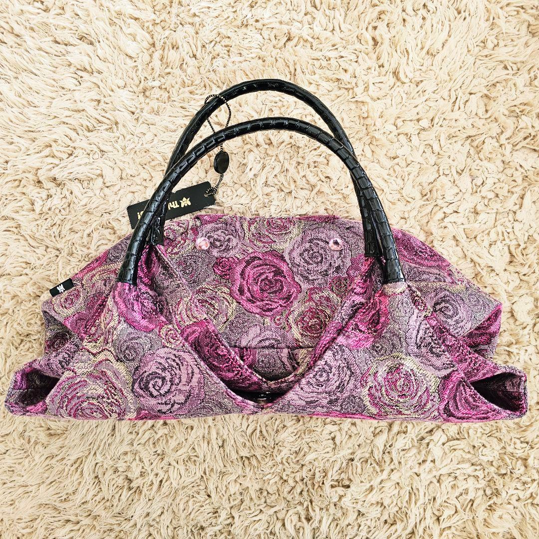 新品 Think Bee! ネバーエンディング ローズ ビジュー バッグ ピンク