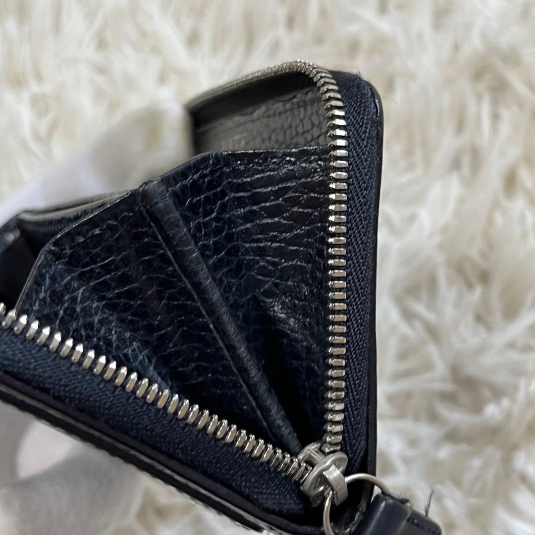 【美品】ポーター　ケース　グレイズ　パンチング　ラウンドファスナー　レザー