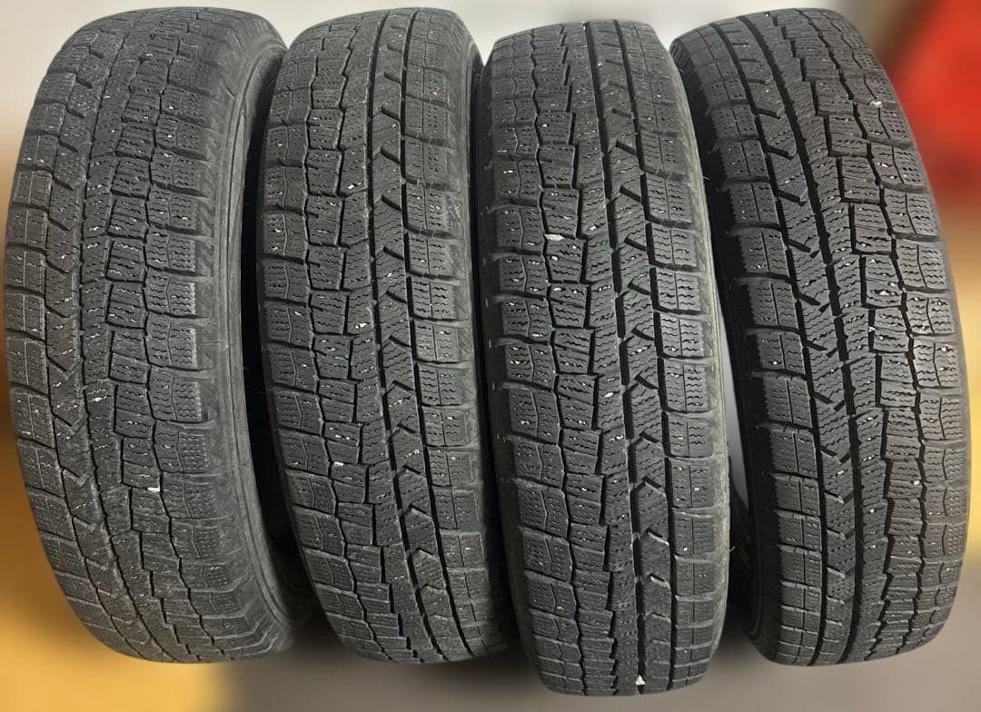 送料無料！155/65R14バリ溝ダンロップスタッドレスタイヤWM02 4本
