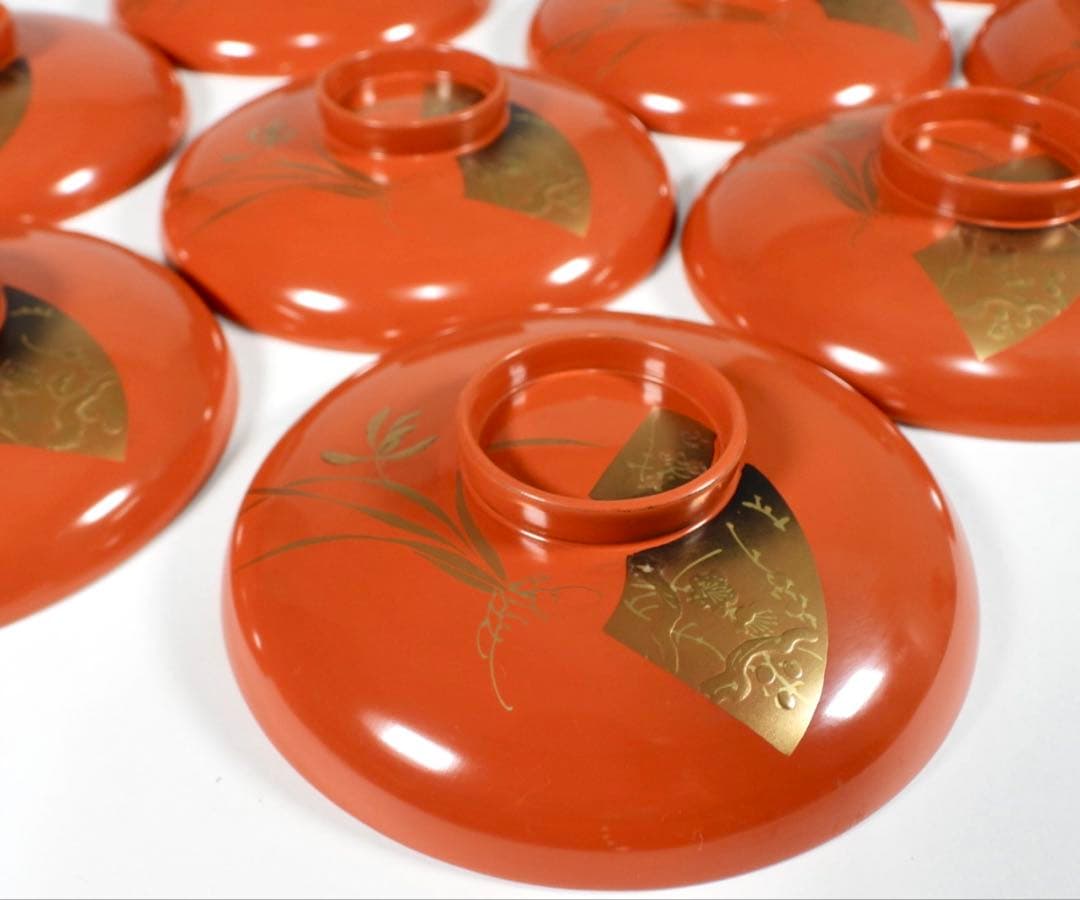 輪島塗 木製 金蒔絵 吸物椀 10客 蓋碗 漆芸 漆器