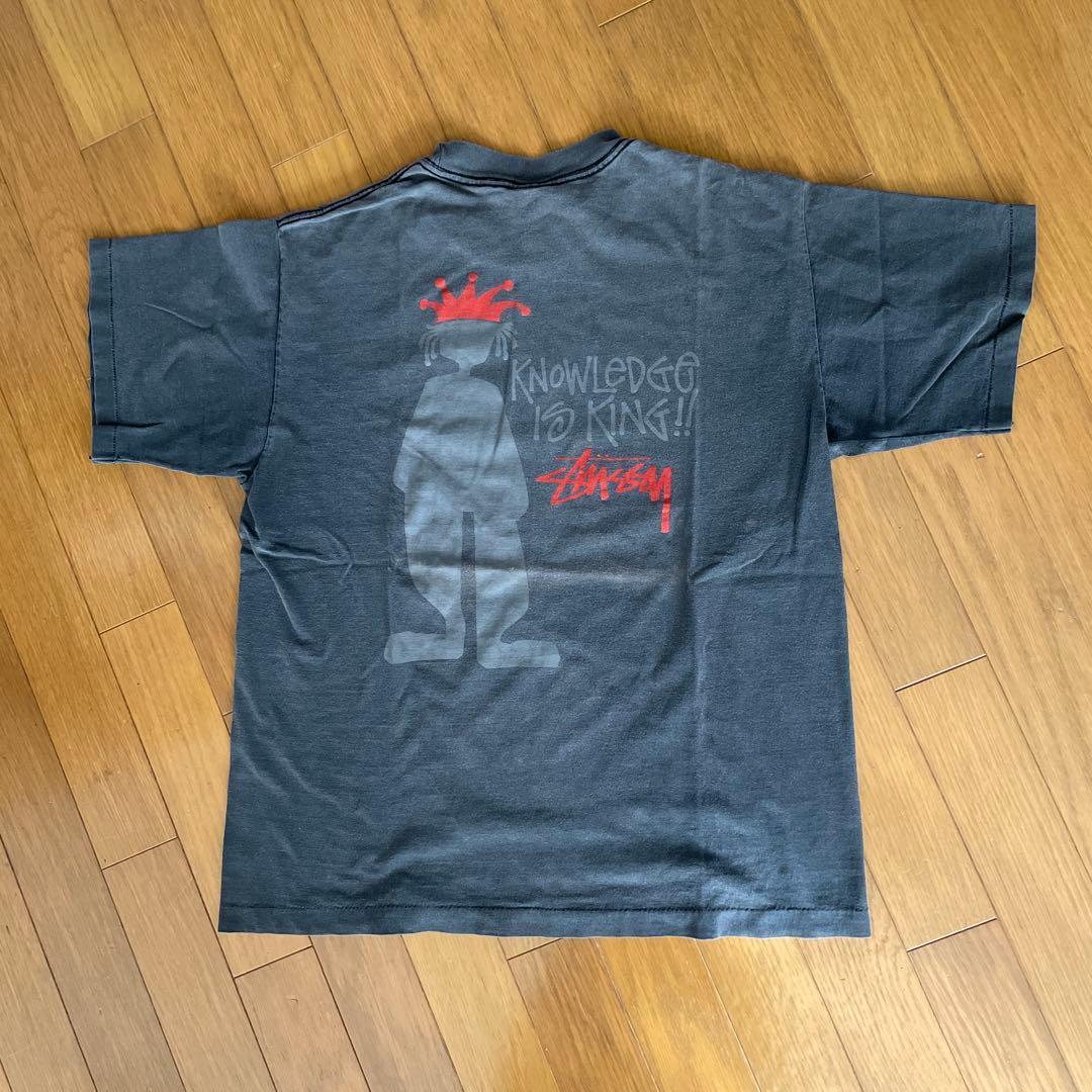 Old Stussy 80年台後期 黒タグ シャドウマン黒色Tシャツ Lサイズ
