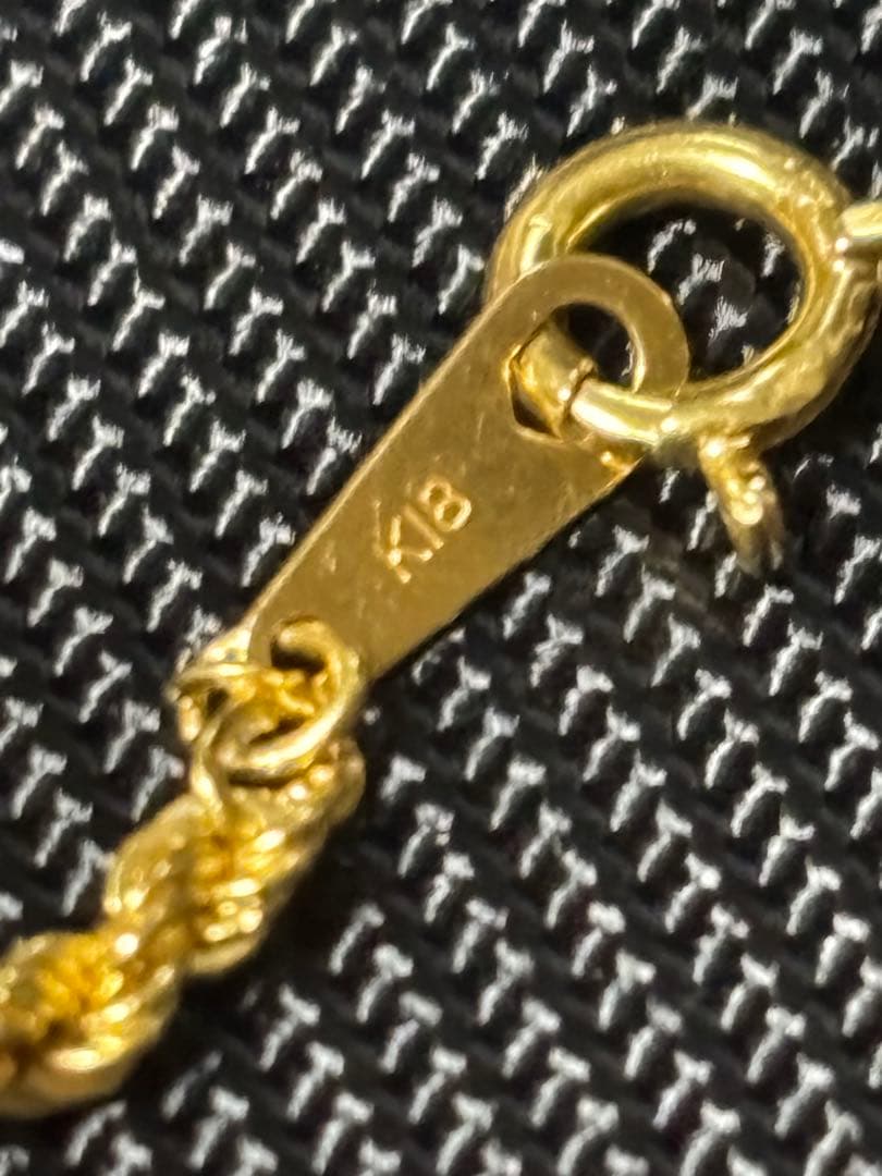 K18 金 ロープチェーンネックレス 難あり