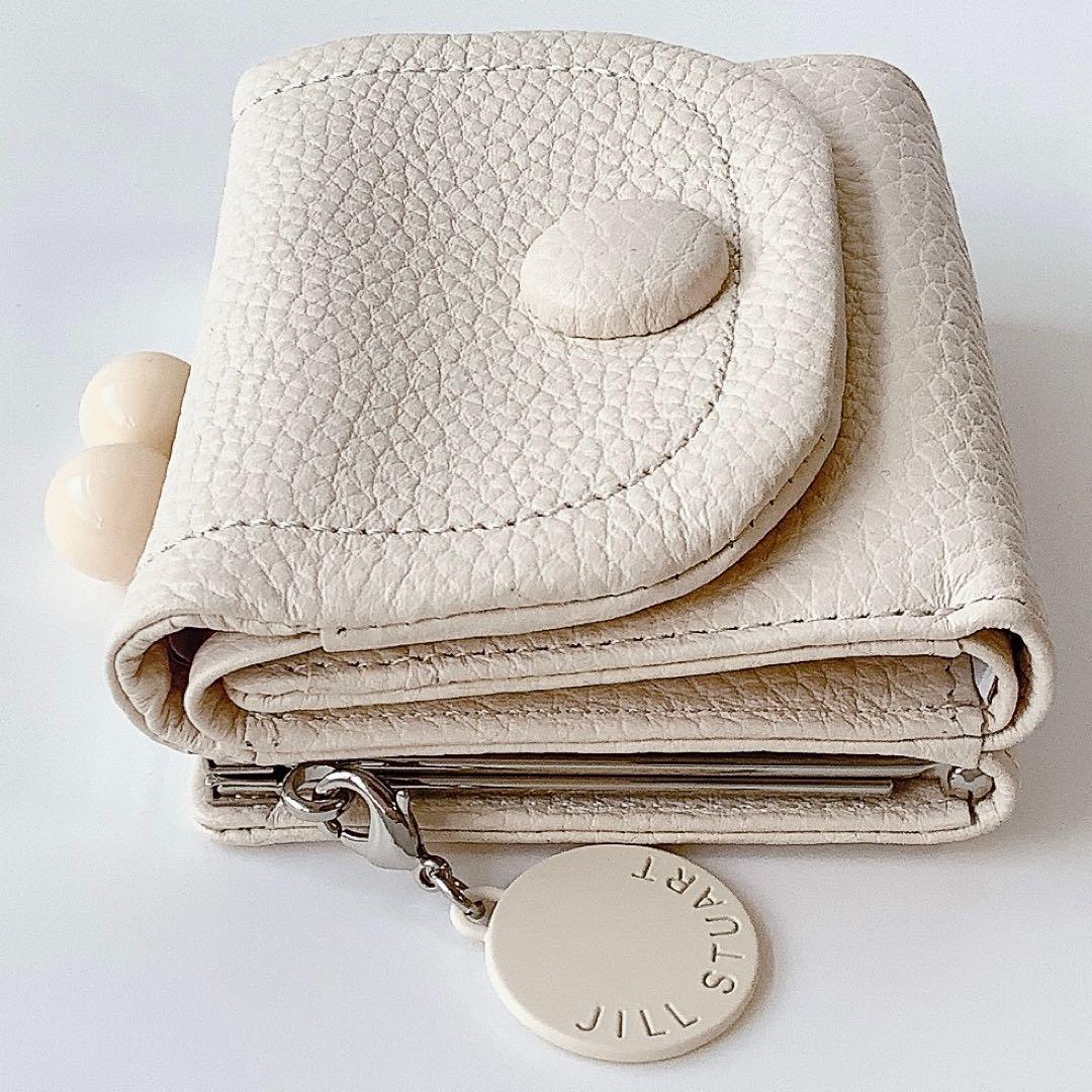 新品★ジルスチュアート★ルナティ がま口３つ折り財布ミニ財布★アイボリーホワイト