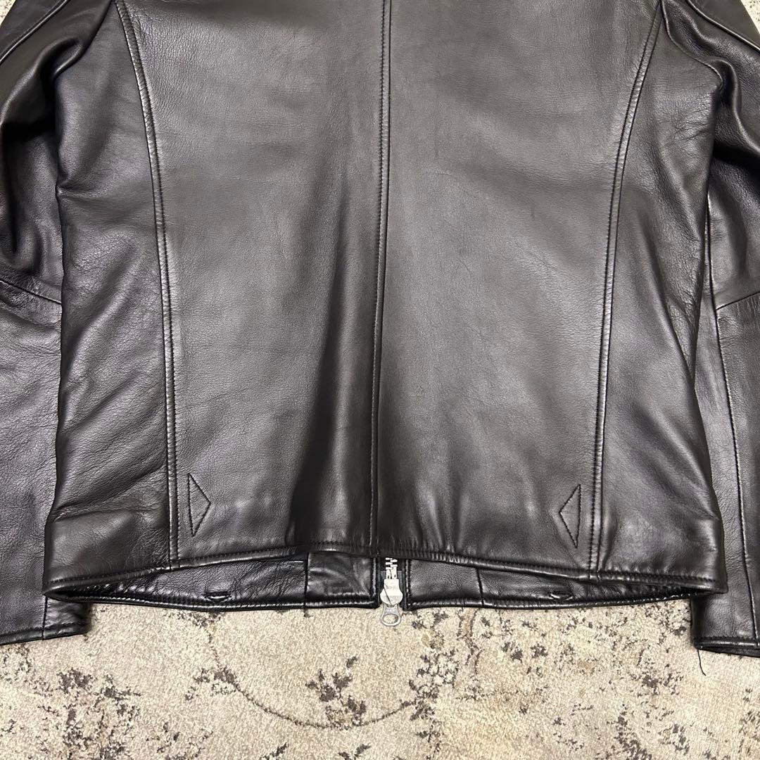 美品✨　ナノユニバース 羊革 ライダース ジャケット 黒 中綿 キルティング L