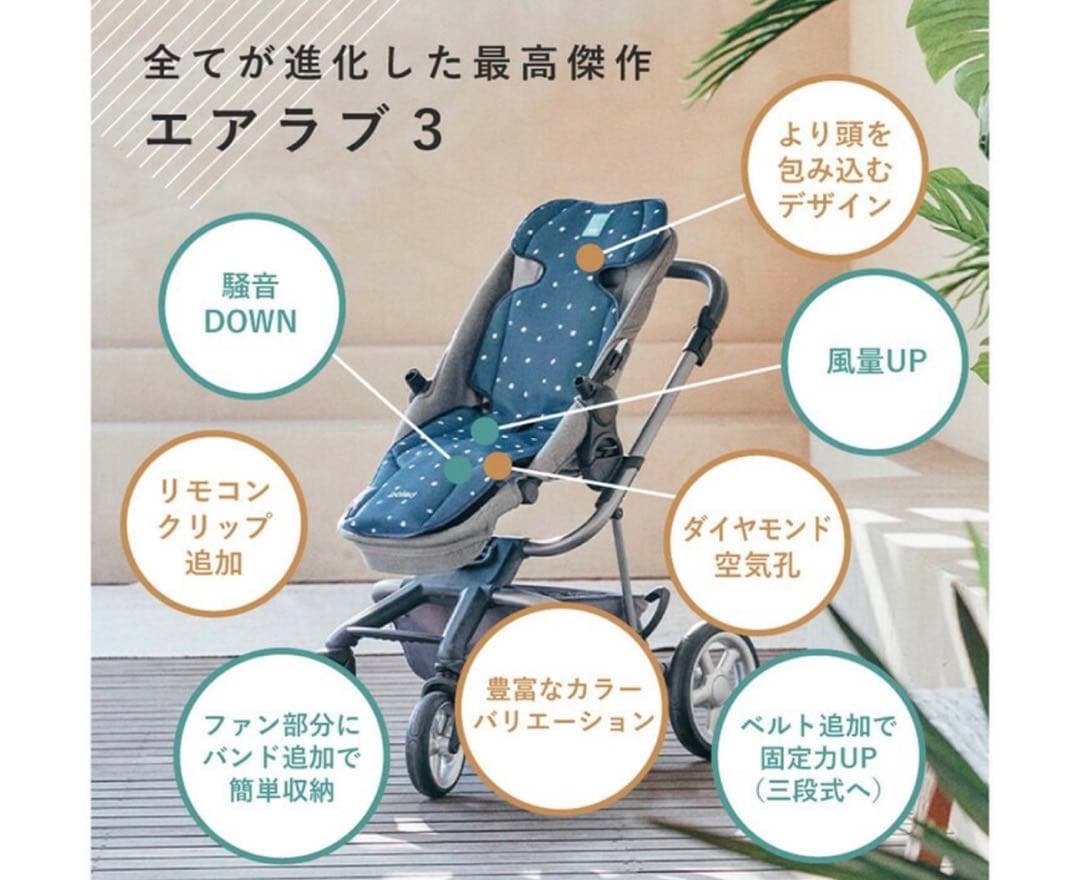 airluv エアラブ ファン付きベビーカーシート