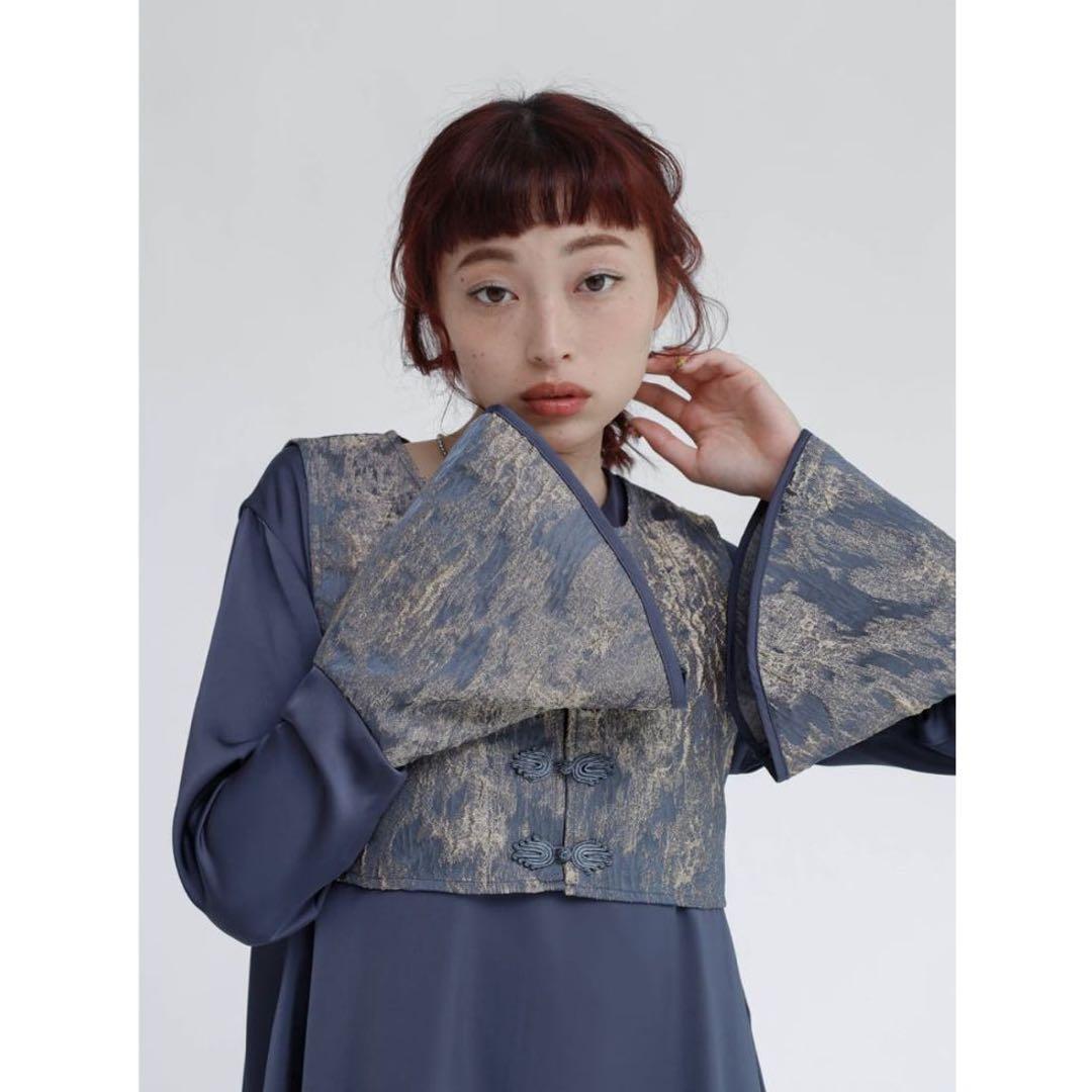 RADIATE×sahara ジャガードベストレイヤードワンピース （ブルー）