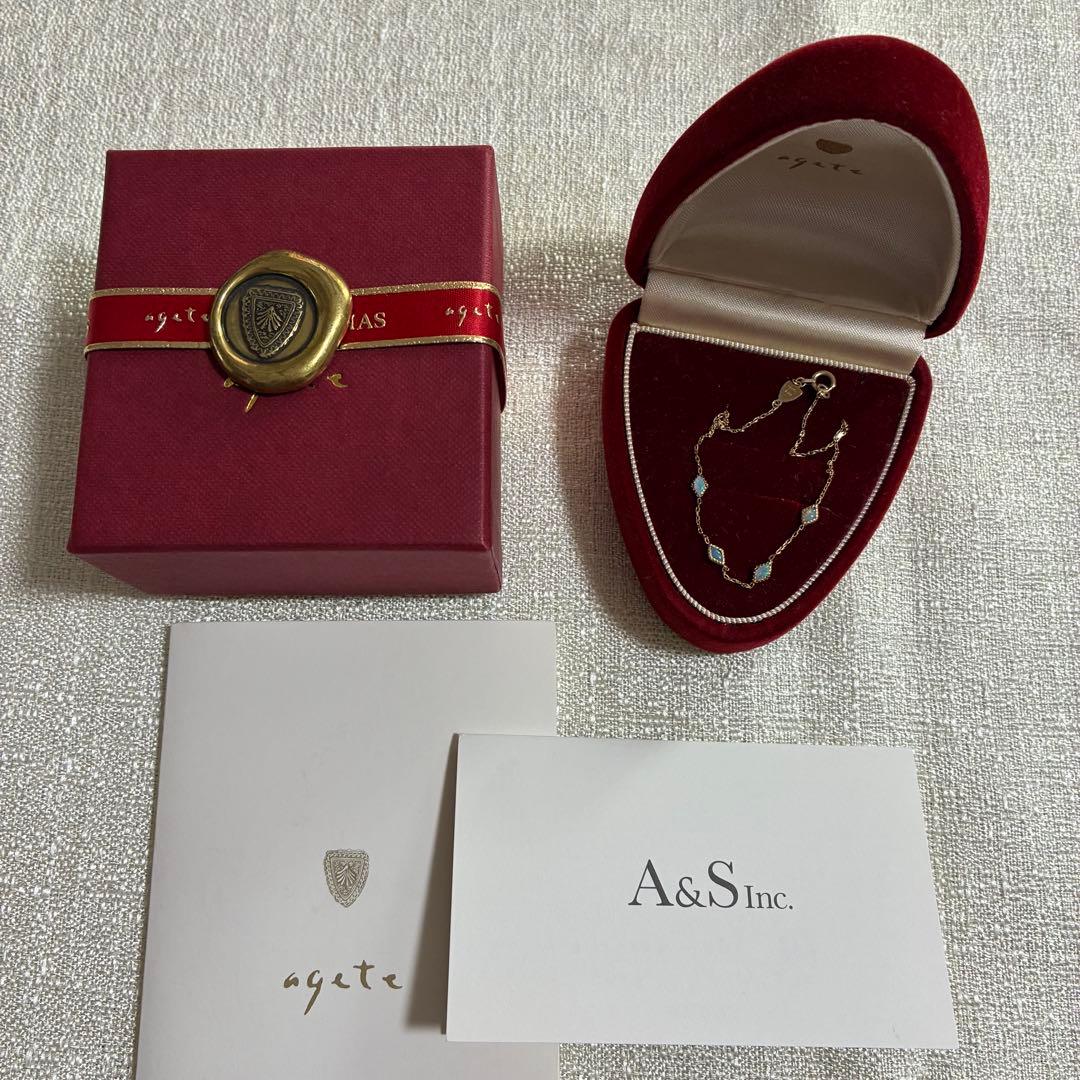 agete K10 ブレスレット ケース付き 販売証明書付き