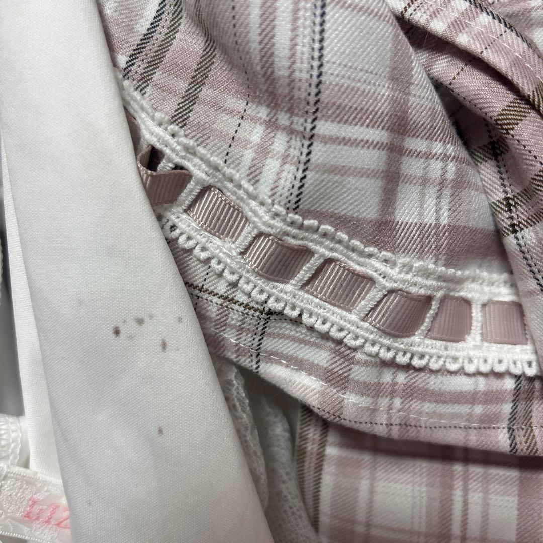 はしごリボンツイードティアードスカパン(ピンク)