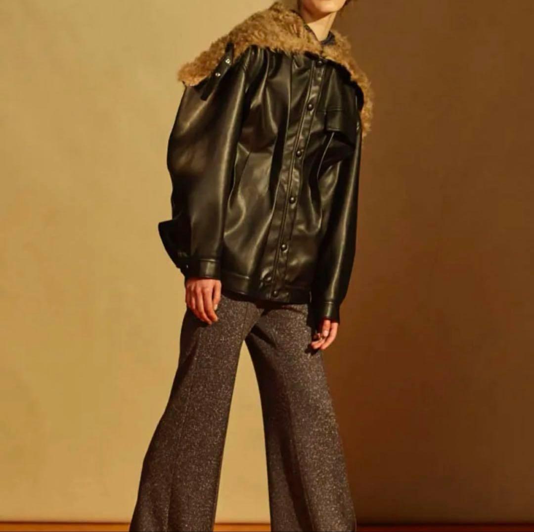 IRENE FUR HOODED LEATHER JACKETアイレネ