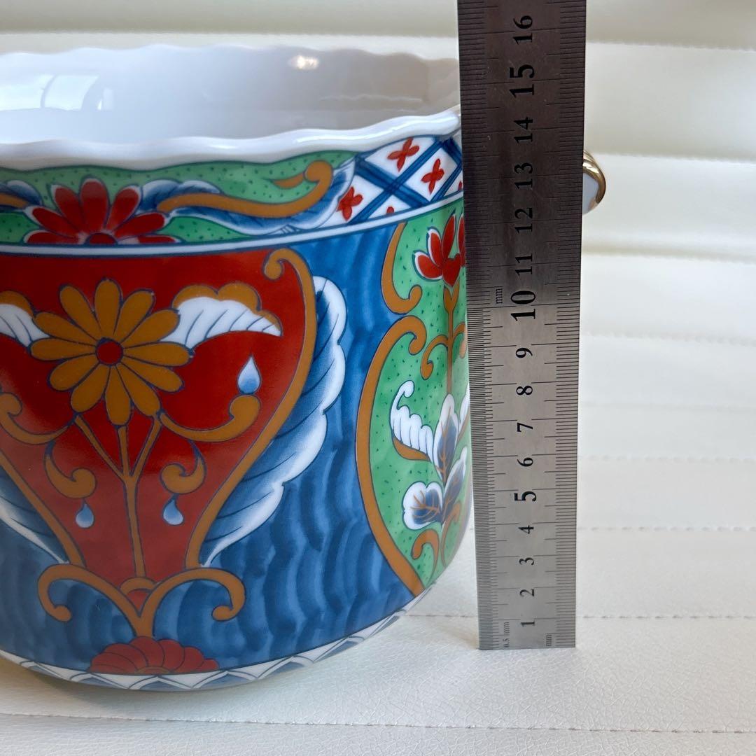 希少　三洋陶器　龍峰窯　金彩古伊万里　ワインクーラー　染錦　色絵　鉢カバー　水盤