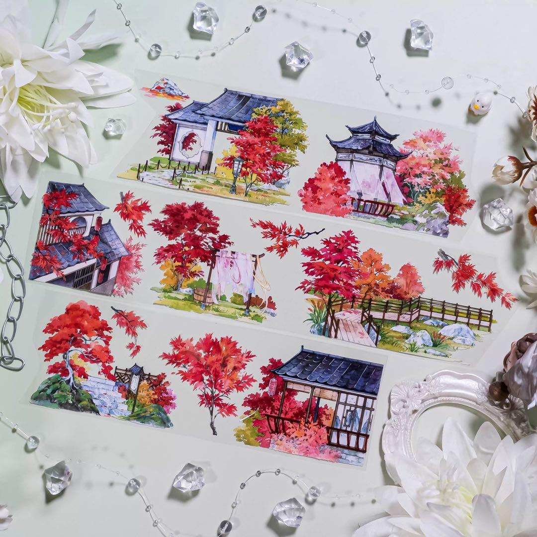 【7903】海外　マステ　5m巻売り　PETマスキングテープ　秋