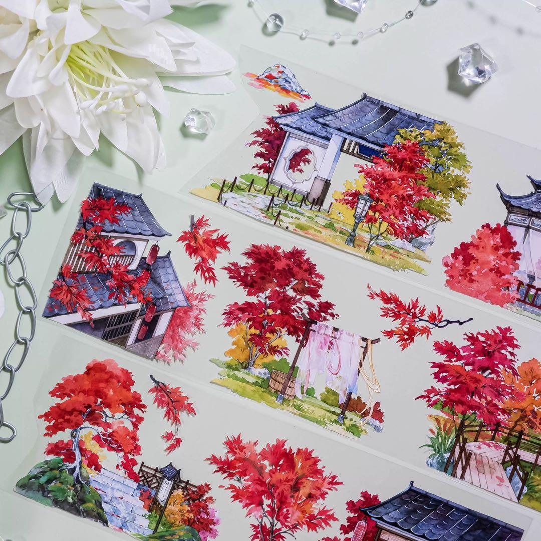 【7903】海外　マステ　5m巻売り　PETマスキングテープ　秋