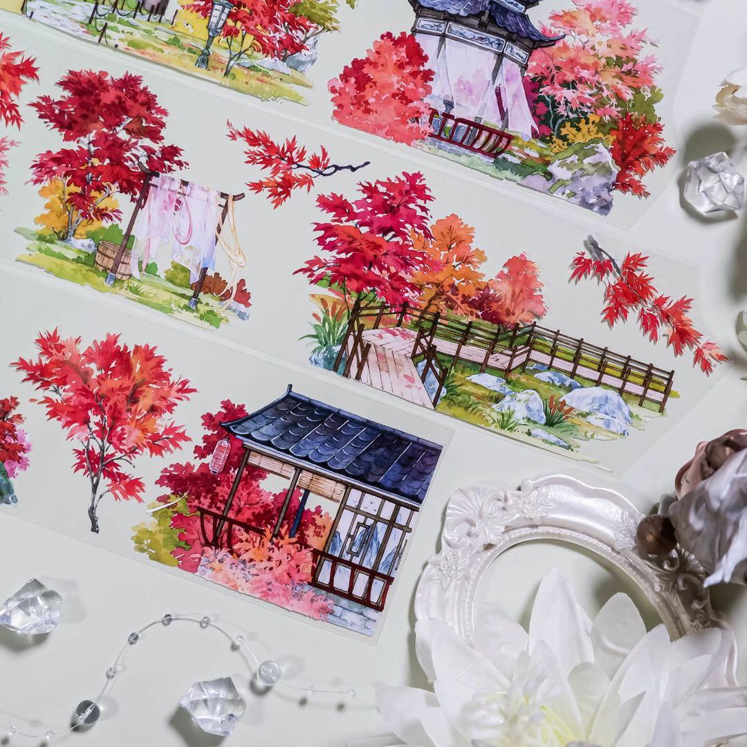 【7903】海外　マステ　5m巻売り　PETマスキングテープ　秋