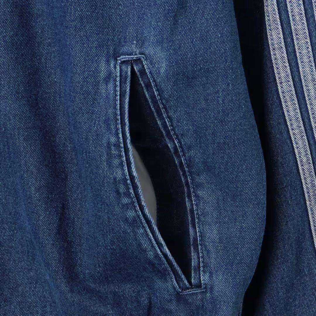 新品2XL⭐️adidasアディカラー デニム ファイヤーバード トラックトップ青