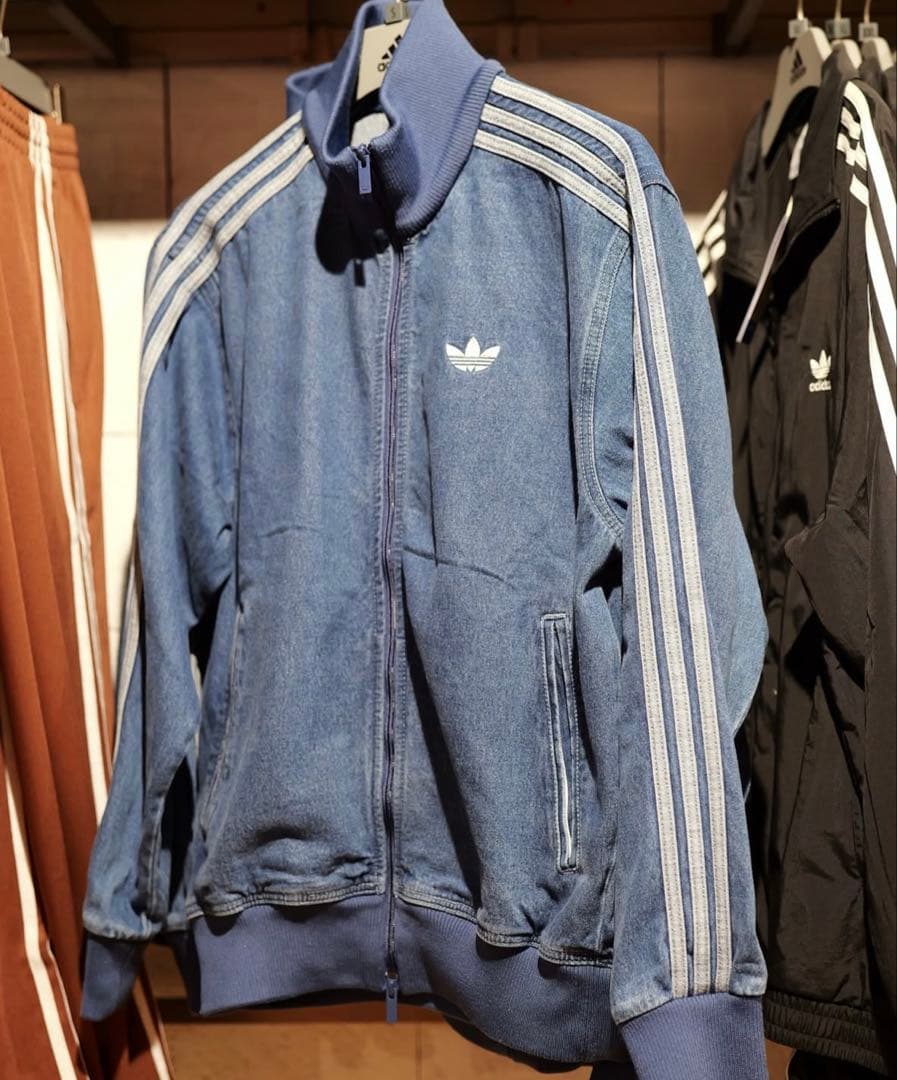 新品2XL⭐️adidasアディカラー デニム ファイヤーバード トラックトップ青