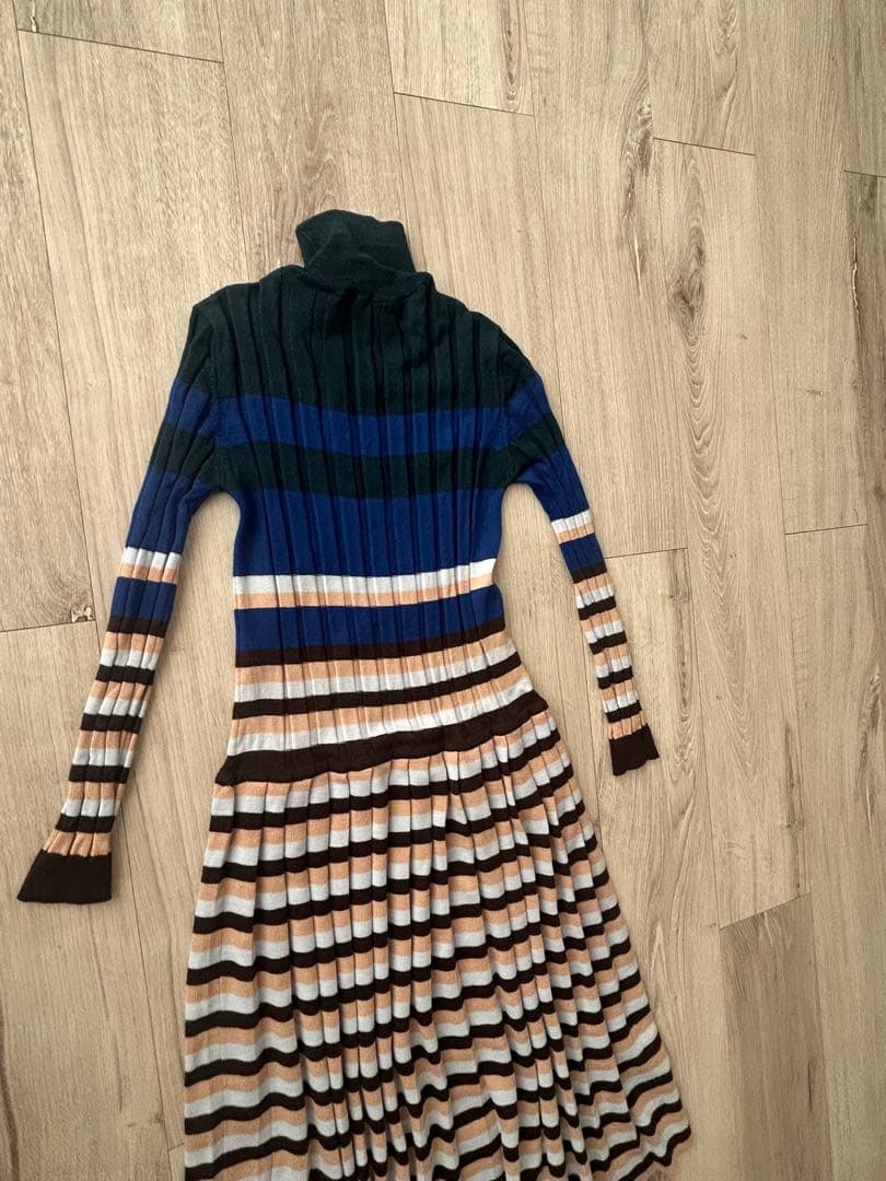 マルニ　MARNI リブボーダーニットワンピース　ロング