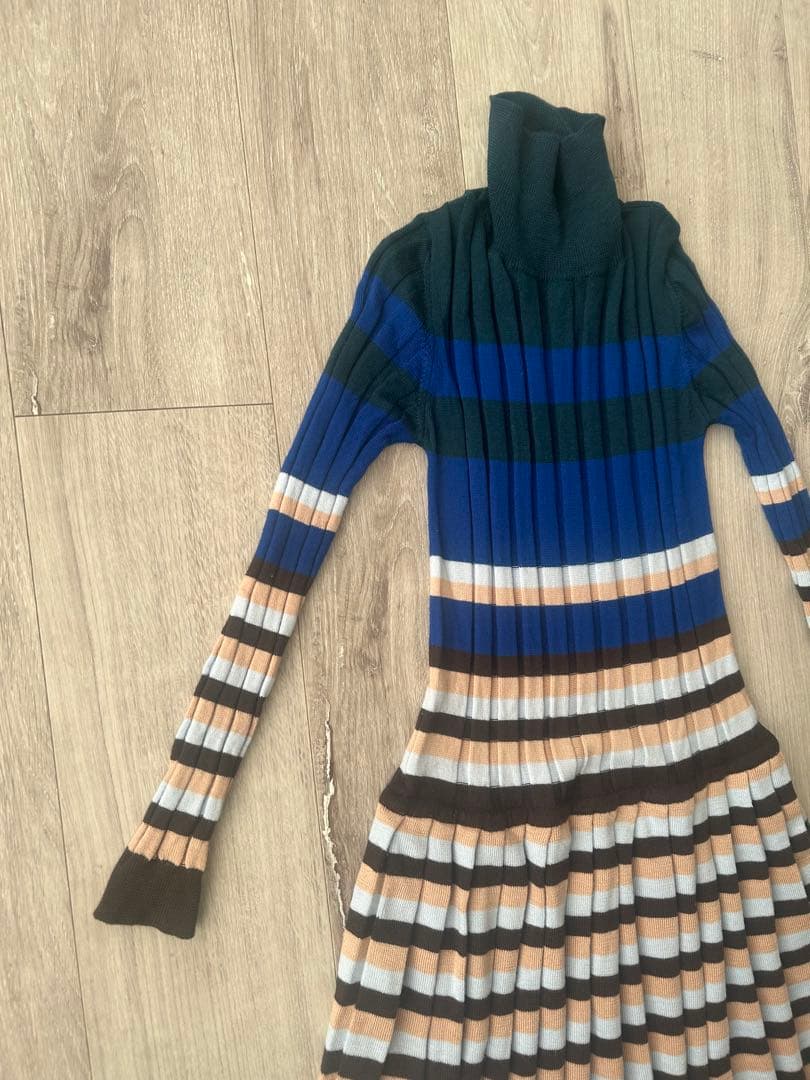 マルニ　MARNI リブボーダーニットワンピース　ロング