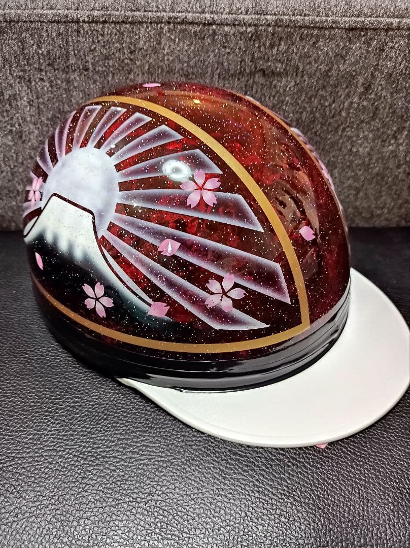 カスタムコルク半　Candyレッドラップ✘龍エアーブラシ　七色ラメ