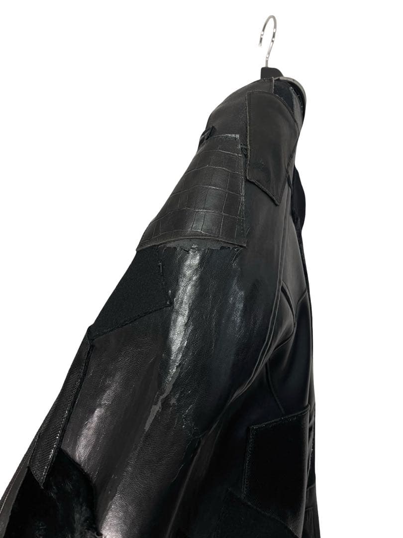 コムデギャルソン ジュンヤワタナベ パッチワーク ライダースジャケット ポンチョ