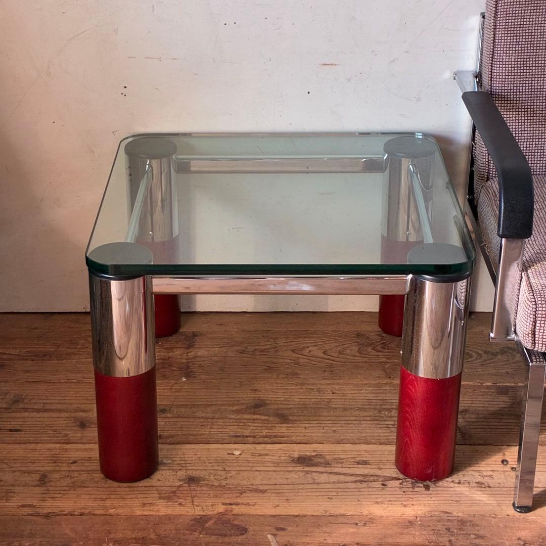 ヴィンテージ ガラステーブル ミッドセンチュリー スペースエイジ
