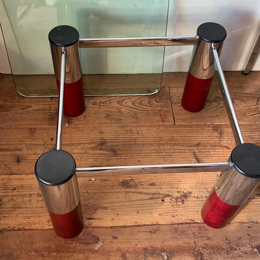 ヴィンテージ ガラステーブル ミッドセンチュリー スペースエイジ