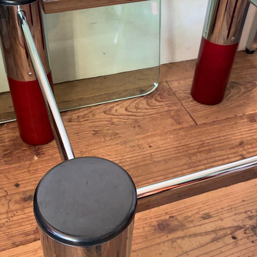 ヴィンテージ ガラステーブル ミッドセンチュリー スペースエイジ